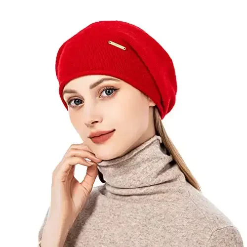 QUEENFUR Knit Slouchy Beanie Hats for Women CasModazoneere Ski Cap Knitted Wool Soft Warm Winter Hat - 4