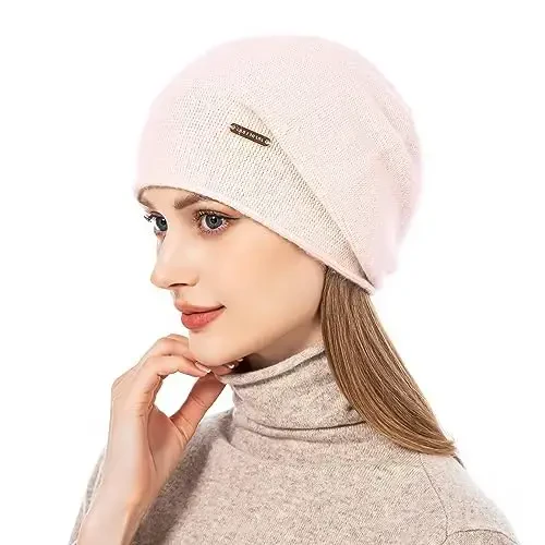 QUEENFUR Knit Slouchy Beanie Hats for Women CasModazoneere Ski Cap Knitted Wool Soft Warm Winter Hat - QUEENFUR (1)