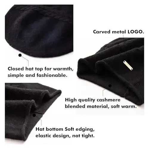 QUEENFUR Knit Slouchy Beanie Hats for Women CasModazoneere Ski Cap Knitted Wool Soft Warm Winter Hat - 6