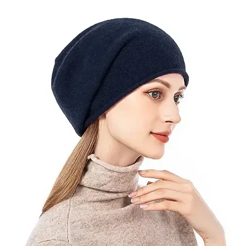 QUEENFUR Knit Slouchy Beanie Hats for Women CasModazoneere Ski Cap Knitted Wool Soft Warm Winter Hat - 3