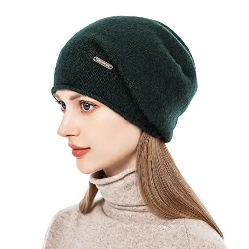 QUEENFUR Knit Slouchy Beanie Hats for Women CasModazoneere Ski Cap Knitted Wool Soft Warm Winter Hat - QUEENFUR (1)
