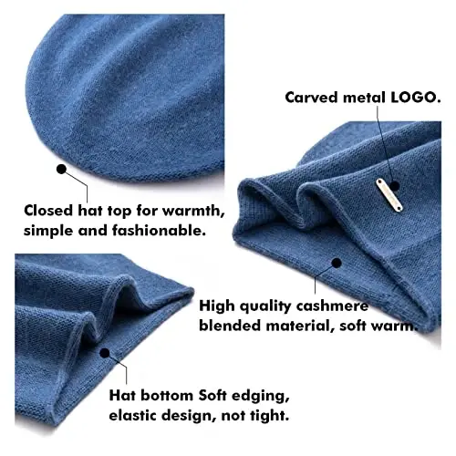 QUEENFUR Knit Slouchy Beanie Hats for Women CasModazoneere Ski Cap Knitted Wool Soft Warm Winter Hat - 6