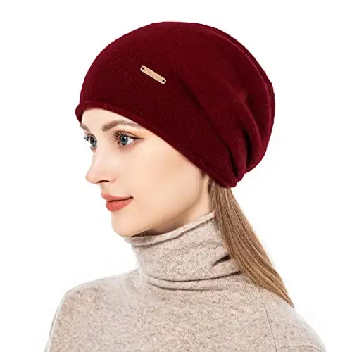 QUEENFUR Knit Slouchy Beanie Hats for Women CasModazoneere Ski Cap Knitted Wool Soft Warm Winter Hat - QUEENFUR (1)