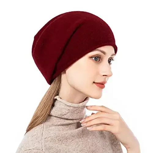 QUEENFUR Knit Slouchy Beanie Hats for Women CasModazoneere Ski Cap Knitted Wool Soft Warm Winter Hat - 3
