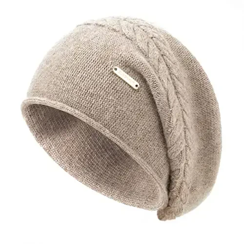 QUEENFUR Knit Slouchy Beanie Hats for Women CasModazoneere Ski Cap Knitted Wool Soft Warm Winter Hat - QUEENFUR