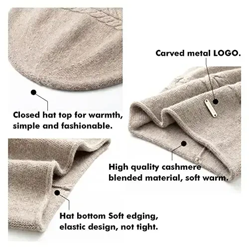 QUEENFUR Knit Slouchy Beanie Hats for Women CasModazoneere Ski Cap Knitted Wool Soft Warm Winter Hat - 6