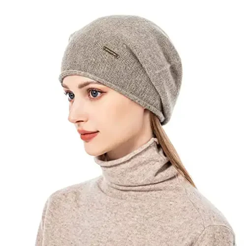 QUEENFUR Knit Slouchy Beanie Hats for Women CasModazoneere Ski Cap Knitted Wool Soft Warm Winter Hat - QUEENFUR (1)