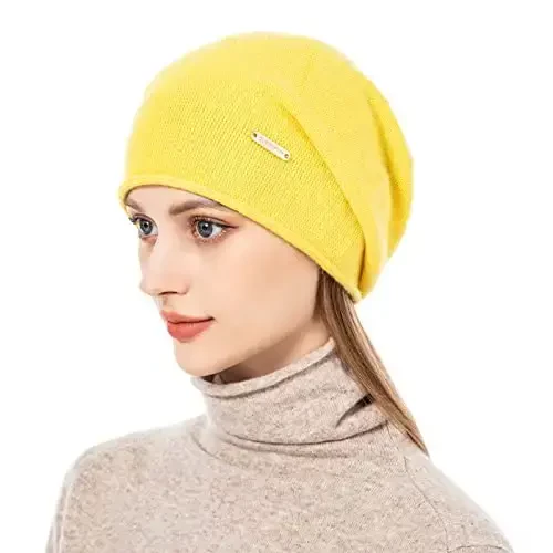 QUEENFUR Knit Slouchy Beanie Hats for Women CasModazoneere Ski Cap Knitted Wool Soft Warm Winter Hat - QUEENFUR (1)