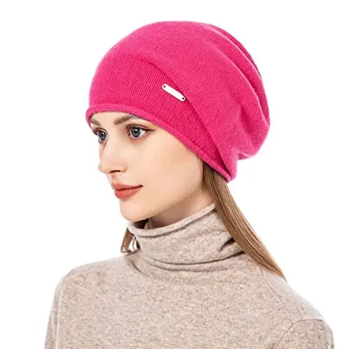 QUEENFUR Knit Slouchy Beanie Hats for Women CasModazoneere Ski Cap Knitted Wool Soft Warm Winter Hat - 2