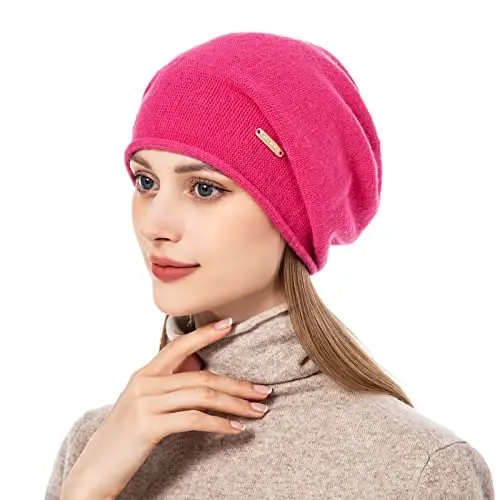 QUEENFUR Knit Slouchy Beanie Hats for Women CasModazoneere Ski Cap Knitted Wool Soft Warm Winter Hat - 4