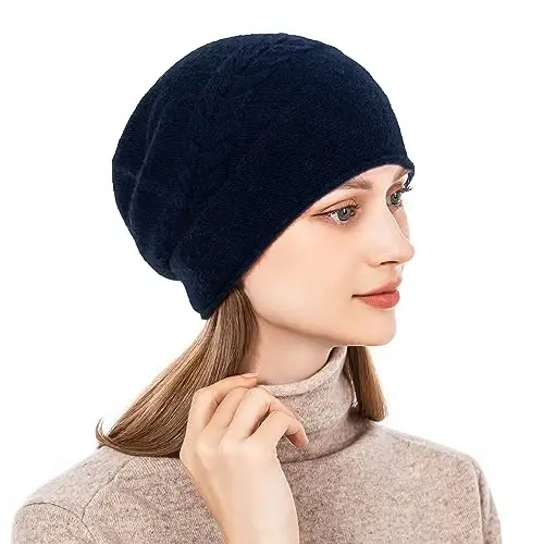 QUEENFUR Knit Slouchy Beanie Hats for Women Ski Cap Knitted Soft Warm Winter Hat - 3