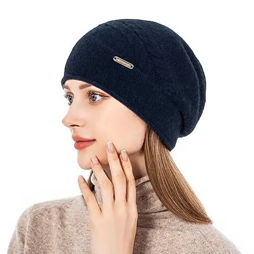 QUEENFUR Knit Slouchy Beanie Hats for Women Ski Cap Knitted Soft Warm Winter Hat - QUEENFUR (1)