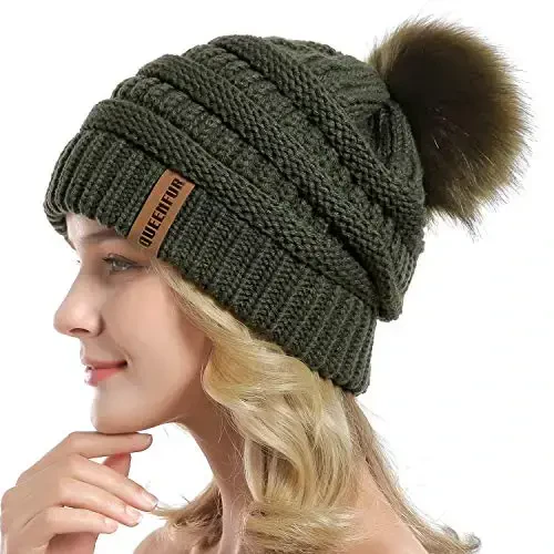 QUEENFUR Qishki Ayollar Qalin Kabel Trikotaj Qovurg'ali Cheksizlik Halqa Sharf - 3