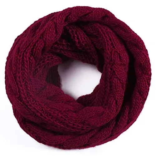 QUEENFUR Qishki ayollar qalin kabel trikotajli qovurg'ali Infinity Circle Loop sharf - 5