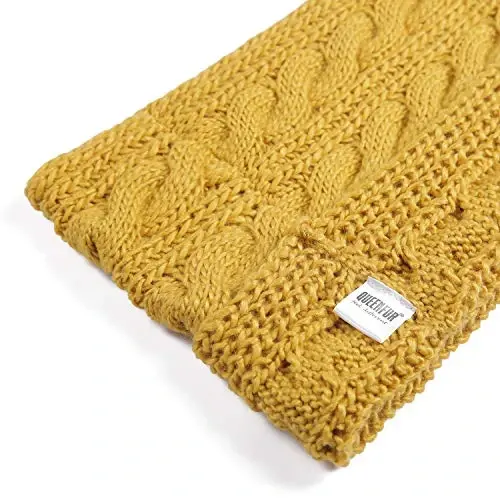 QUEENFUR Qishki ayollar qalin o'ralgan kabel naqshli Infinity Circle halqa sharf - 6