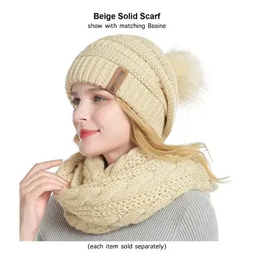 QUEENFUR Winter Women Thick Cable Knit Ribbed Infinity Circle Loop Scarf - 6