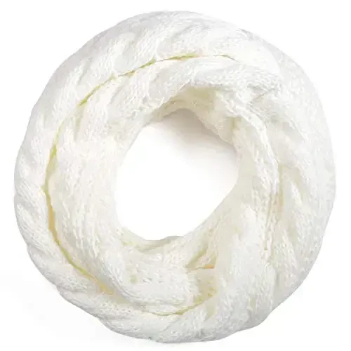 QUEENFUR Winter Women Thick Cable Knit Ribbed Infinity Circle Loop Scarf - 5