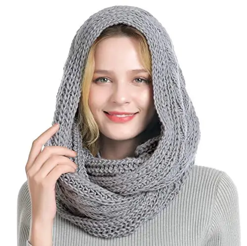 QUEENFUR Winter Women Thick Cable Knit Ribbed Infinity Circle Loop Scarf - 6