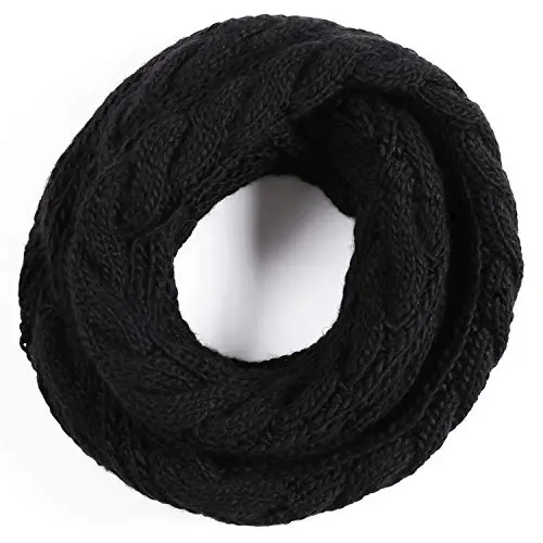QUEENFUR Winter Women Thick Cable Knit Ribbed Infinity Circle Loop Scarf - 5