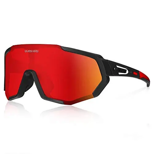 Queshark Cycling Glasses, Sports Sunglasses for Men Women, 1 Polarized 2 HD Lens, Polarized Sunglasses for Cycling Running - 1