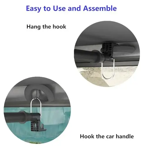 Qufiona Car Clothes Hanger Bar 30-64 Inches - Heavy Duty Wrinkle Free Clothes Rod for Car Travel - Adjustable Telescopic Clothes Rack for Car, Suv, Truck, Vehicles, Automotive - 3