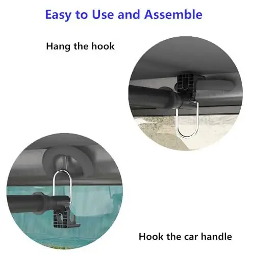 Qufiona Car Clothes Hanger Bar 30-64 Inches - Heavy Duty Wrinkle Free Clothes Rod for Car Travel - Adjustable Telescopic Clothes Rack for Car, Suv, Truck, Vehicles, Automotive - 3