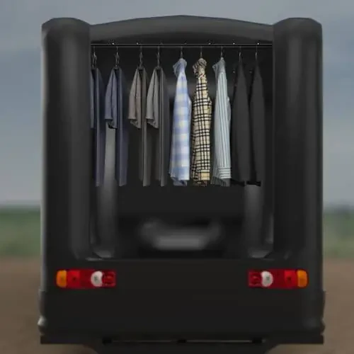 Qufiona Car Clothes Hanger Bar - Heavy Duty Car Clothes Rack Expanded to 65 Inches - Adjustable Telescopic Clothes Rod for Car, Travel, Suv, Truck, Automotive - 7