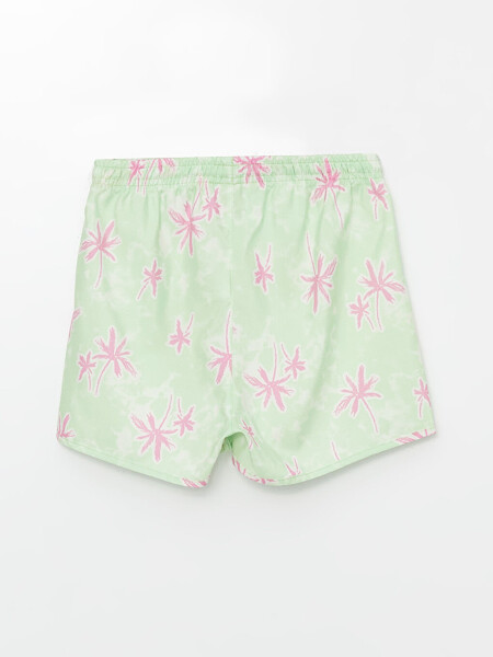 Quick-Dry Elastic Waist Girls' Swim Shorts-Green - 2