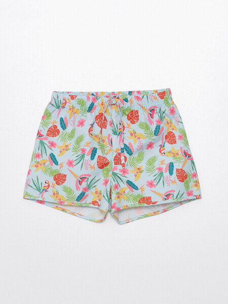 Quick-Dry Girls' Swim Shorts with Elastic Waistband - Assorted - 1