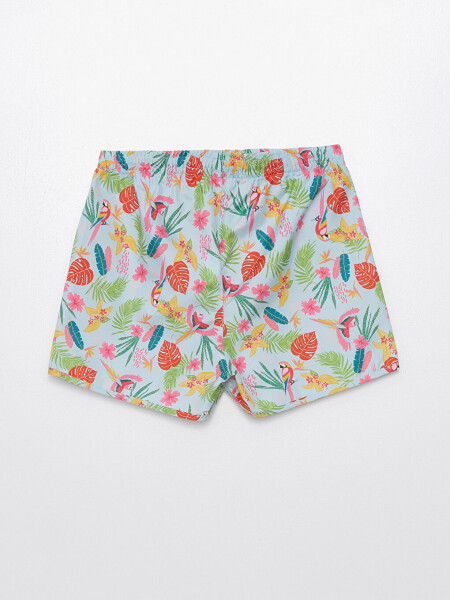 Quick-Dry Girls' Swim Shorts with Elastic Waistband - Assorted - 2