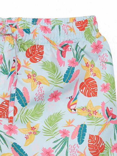 Quick-Dry Girls' Swim Shorts with Elastic Waistband - Assorted - 3