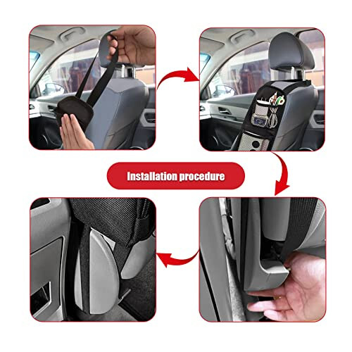 QUICTO Car Seat Storage Hanging Bag, Multi-Pocket Seat Side Organizer, Car Multifunctional Storage Mesh Net Pocket, Can Hold Mobile Phone, Wallet, Glasses, Suitable for Cars, SUVs, Trucks - 8