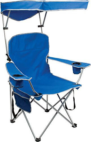 Quik Shade Full Size Shade Folding Chair for Camping, Polyester, Arm Rest|Foldable, Royal Blue, 2'L x 3'W x 4.3'H (160048DS) - 1