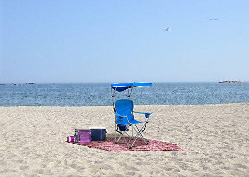 Quik Shade Full Size Shade Folding Chair for Camping, Polyester, Arm Rest|Foldable, Royal Blue, 2'L x 3'W x 4.3'H (160048DS) - 2