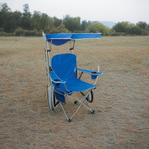 Quik Shade Full Size Shade Folding Chair for Camping, Polyester, Arm Rest|Foldable, Royal Blue, 2'L x 3'W x 4.3'H (160048DS) - 6