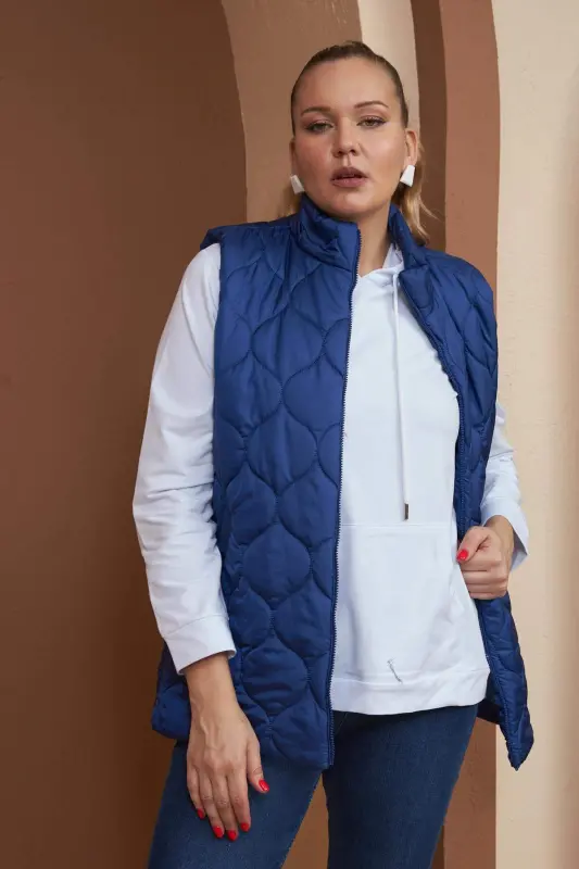 Quilted Plus Size Sax Vest - 1