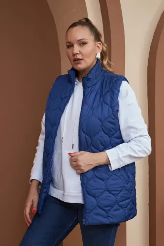 Quilted Plus Size Sax Vest - 3