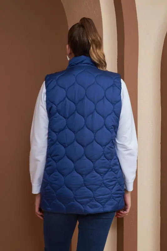 Quilted Plus Size Sax Vest - 4