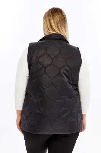 Quilted Plus Size Vest Black - 5
