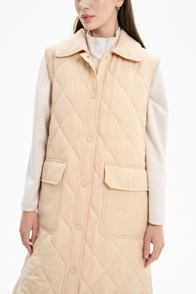 Quilted Pocket Detail Vest - 4