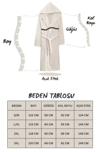 Quina Green Beige Hooded Oversize Bathrobe Set - Green - 8