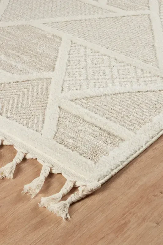 Quincey Bukleli Soft Plush Rug Shaggy Cream Kids Room Living Room Lounge Kitchen Carpet-CREAM - 3