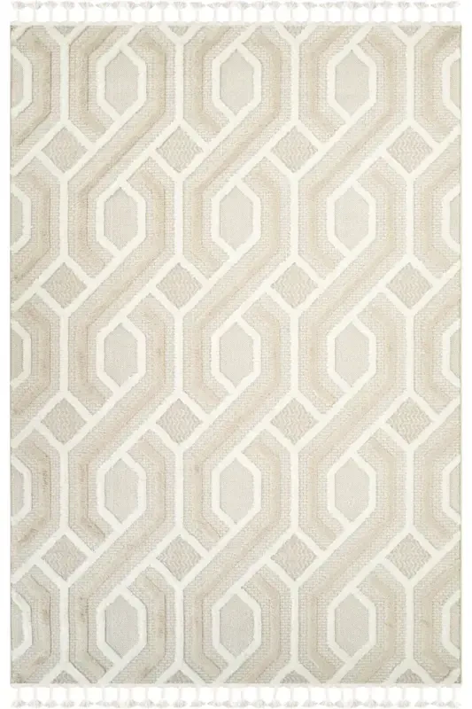 Quincey Bukleli Yumshoq Peluş Post Shaggy Krem Bolalar Xonasi Mehmonxonasi Salon Oshxona Gilami-KREM GRİ - 2