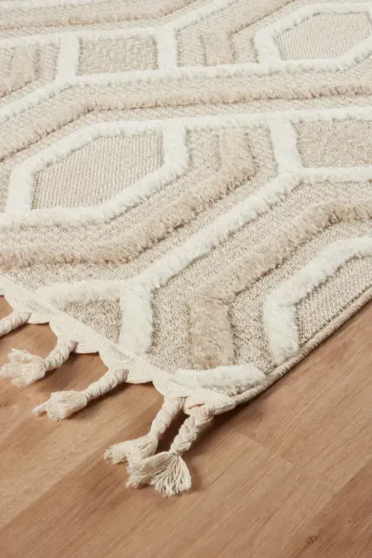 Quincey Bukleli Yumshoq Peluş Post Shaggy Krem Bolalar Xonasi Mehmonxonasi Salon Oshxona Gilami-KREM GRİ - 3