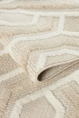 Quincey Bukleli Yumshoq Peluş Post Shaggy Krem Bolalar Xonasi Mehmonxonasi Salon Oshxona Gilami-KREM GRİ - 5