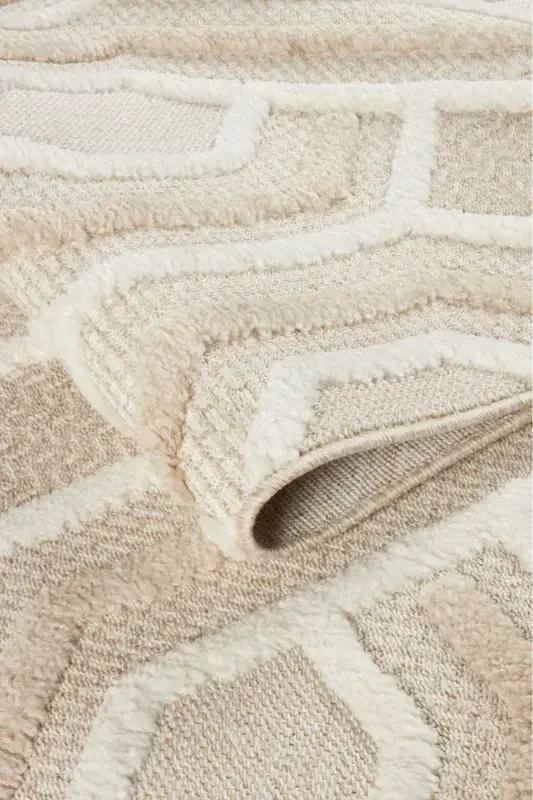 Quincey Bukleli Yumshoq Peluş Post Shaggy Krem Bolalar Xonasi Mehmonxonasi Salon Oshxona Gilami-KREM GRİ - 5