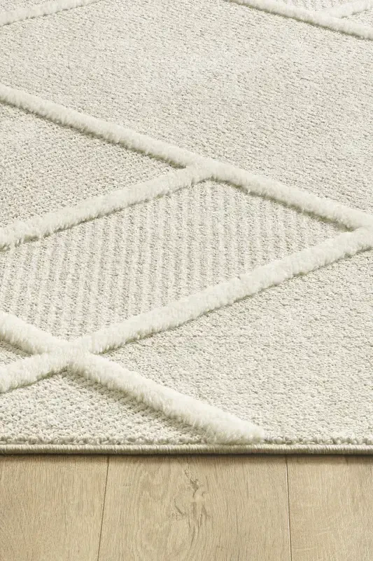 Quincey Bukleli Yumuşak Peluş Post Shaggy Krem Çocuk Odası Oturma Odası Salon Mutfak Halısı-Bej - 6