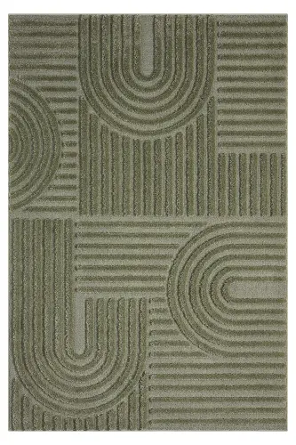 Quincey Bukleli Yumuşak Peluş Post Shaggy Krem Çocuk Odası Oturma Odası Salon Mutfak Halısı-Yeşil - VENUCCI HOME & LIVING (1)