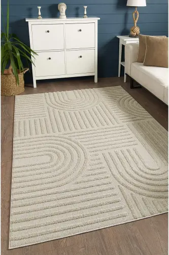 Quincey Curly Soft Plush Fur Shaggy Cream Kids Room Living Room Hall Kitchen Rug - 1