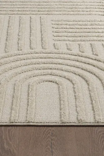 Quincey Curly Soft Plush Fur Shaggy Cream Kids Room Living Room Hall Kitchen Rug - 5